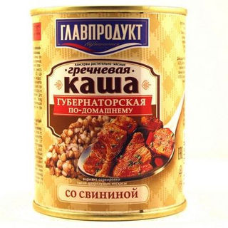 Каша Главпродукт гречневая со свининой 340г